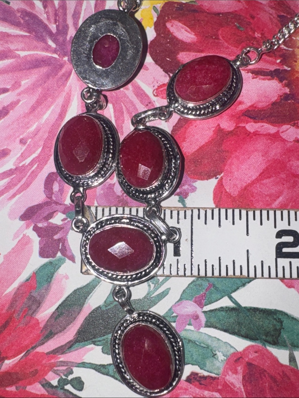 Silver Ruby Jewelry Set - Picture 11 of 15